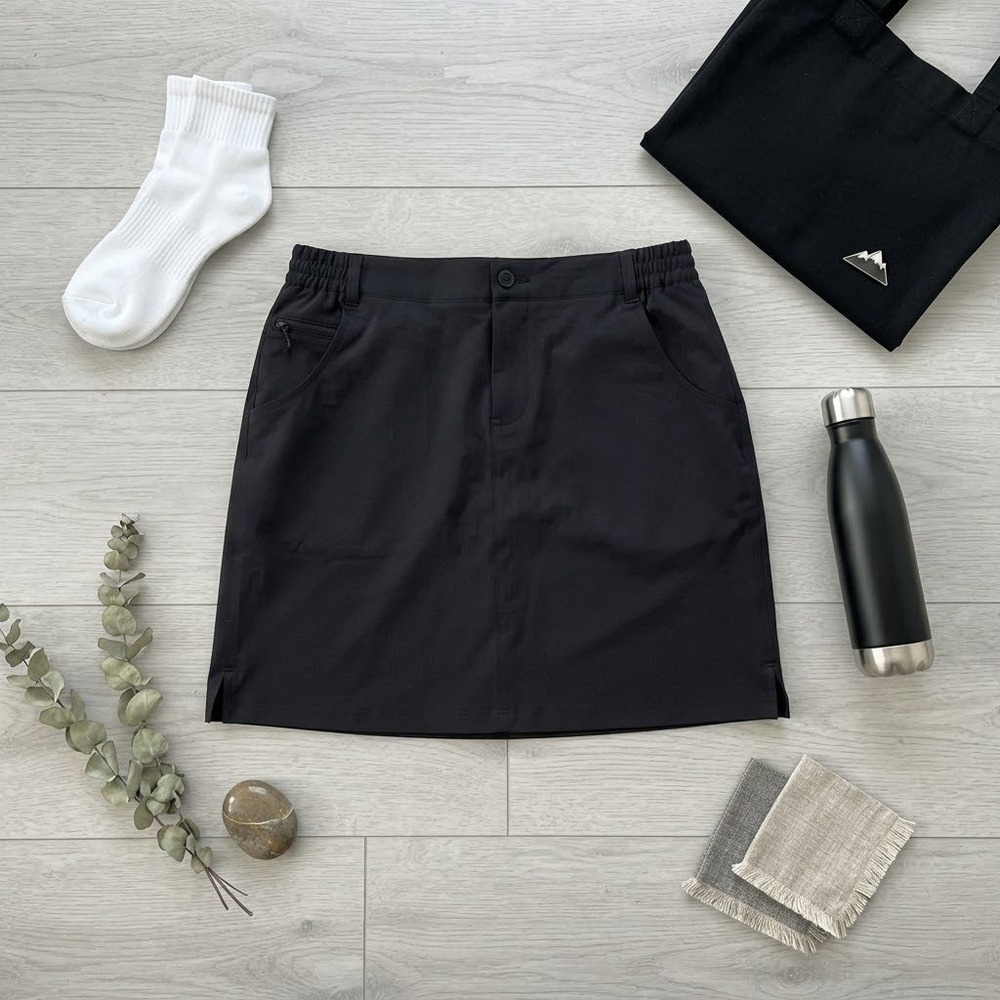 Tilley Womens Black Active Skort Hiking Golf Skirt with Pockets WA7BT5031 Size M